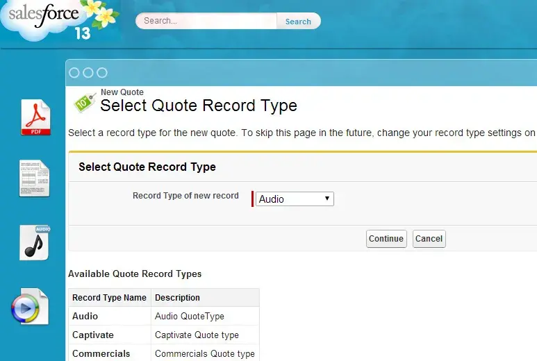 Salesforce App for Quotation